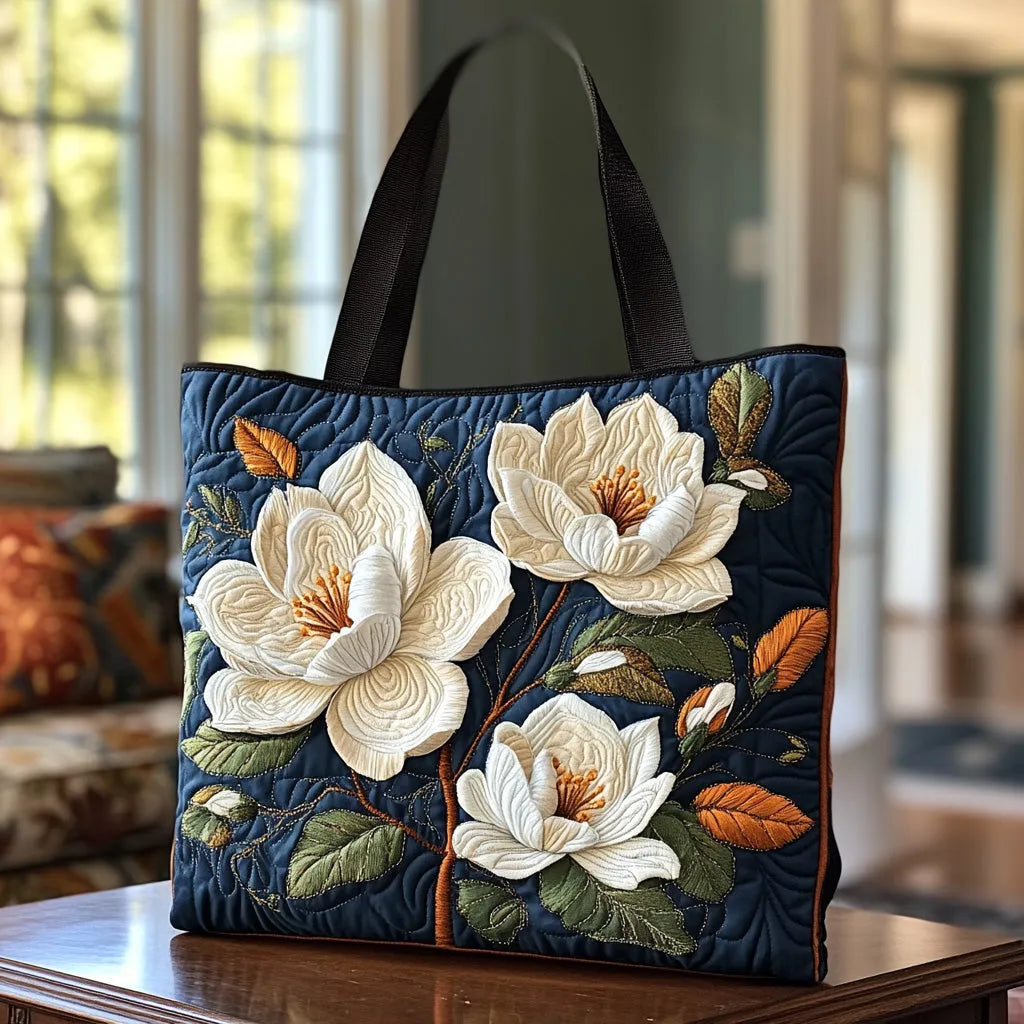 Quiltet magnolia-håndveske