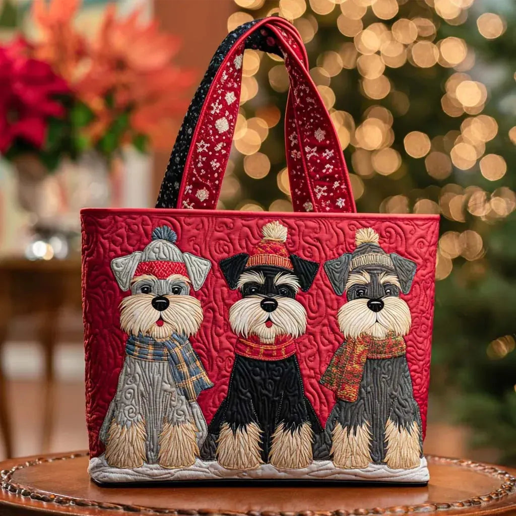 Håndlaget veske med schnauzer