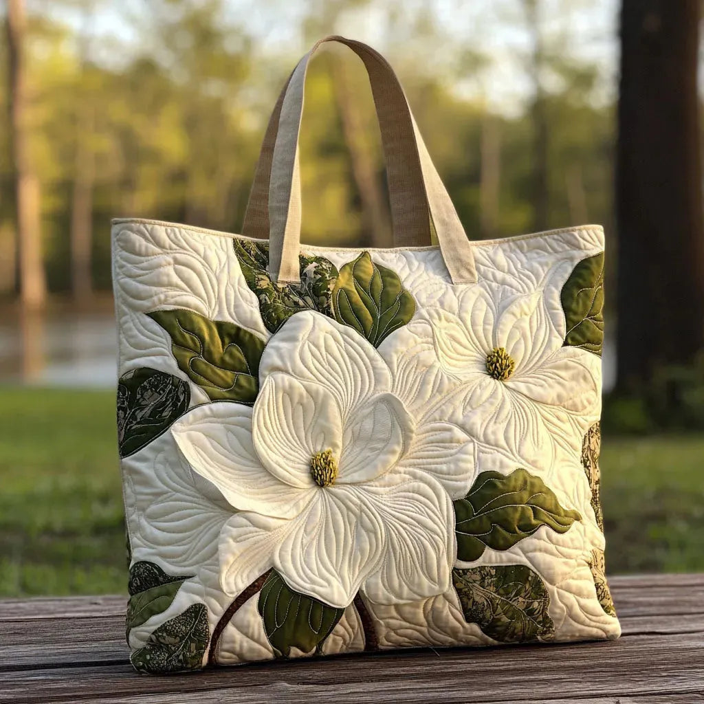 Elegant quiltet håndveske med blomstermønster