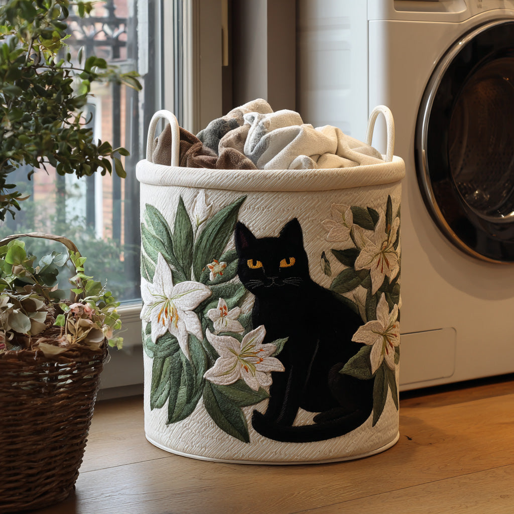 Polstret kurv med katter | Håndlaget kurv